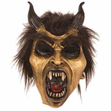 Feest masker horror duivel goud