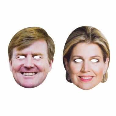 Koning willem-alexander en koningin maxima masker volwassenen