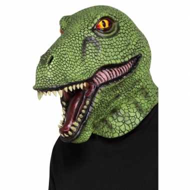 Volledige hoofdbedekkend dinosaurus masker voor volwassenen