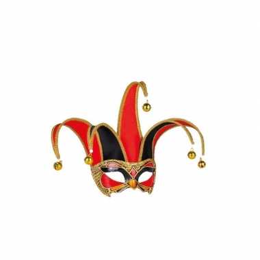 Wandversiering masker zwart/rood