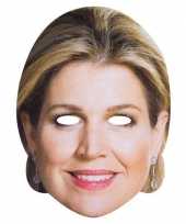 Feest koningin maxima verkleedmasker van papier
