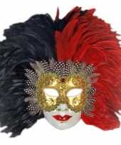 Wandversiering italiaans veren masker